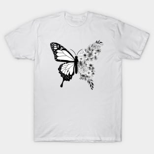 butterfly and flowers T-Shirt